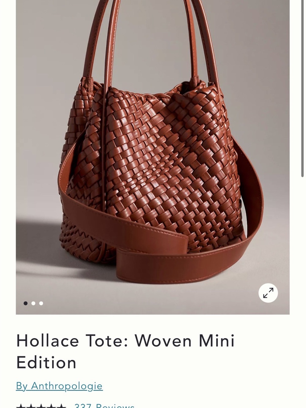 Anthropologie Woven Mini Tote in Chestnut